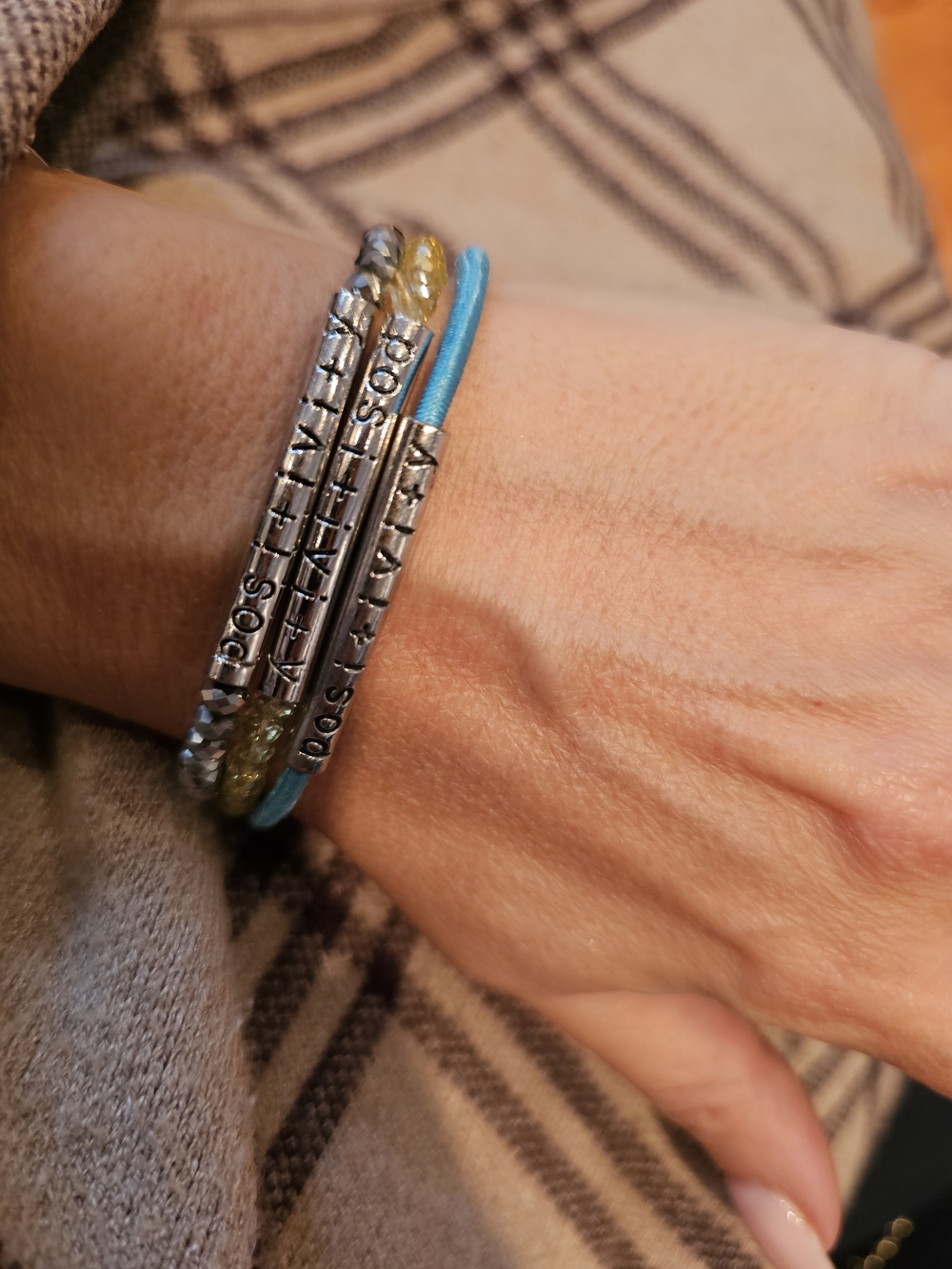 3/25$ POSITIVITY Stackable Bracelets - Picture 1 of 4